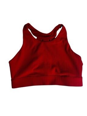 KIAVA RED STRIPED SPORTS BRA SIZE M MEDIUM ATHLETIC WORKOUT TOP NO PADS